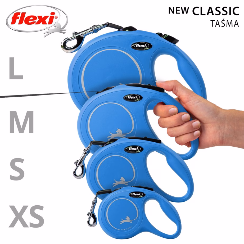 Rulljalutusrihm koerale flexi New Classic, 5 m lint, suurus S, sinine - 5