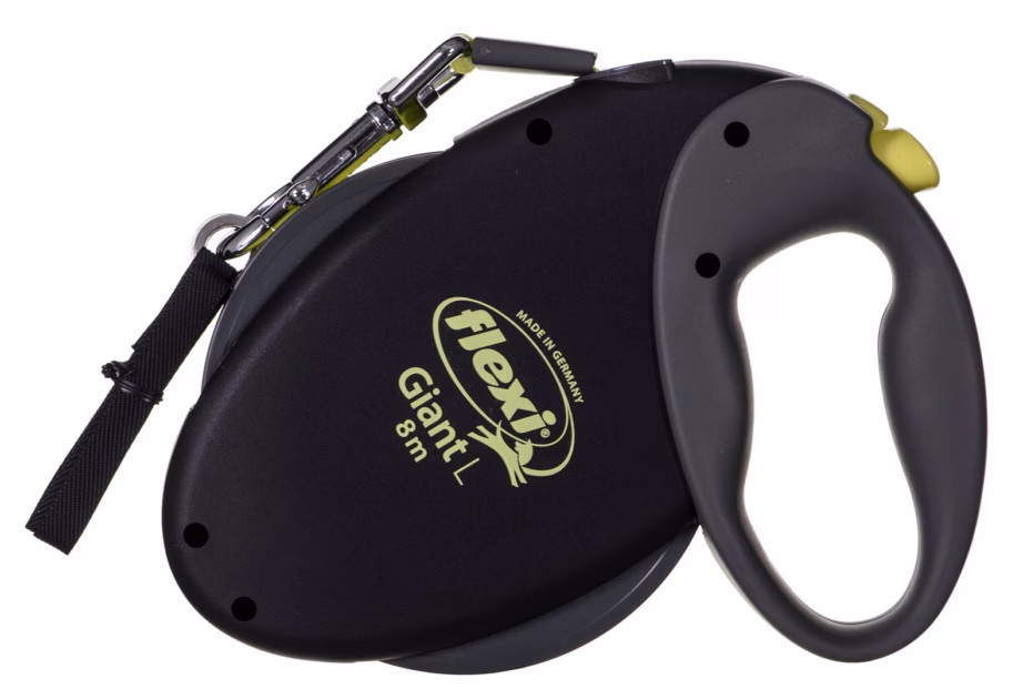 Rullrihm koerale flexi Giant Neon L, 8 m, must-kollane, kuni 50 kg - 2