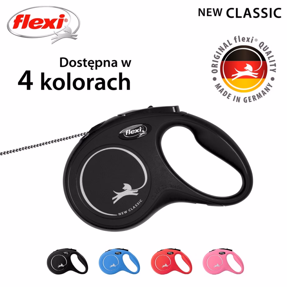 Rullrihm koerale flexi New CLASSIC, 8 m, kuni 12 kg, must - 2