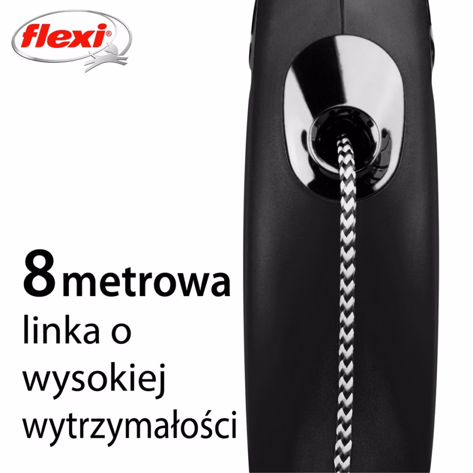Rullrihm koerale flexi New CLASSIC, 8 m, kuni 12 kg, must - 3