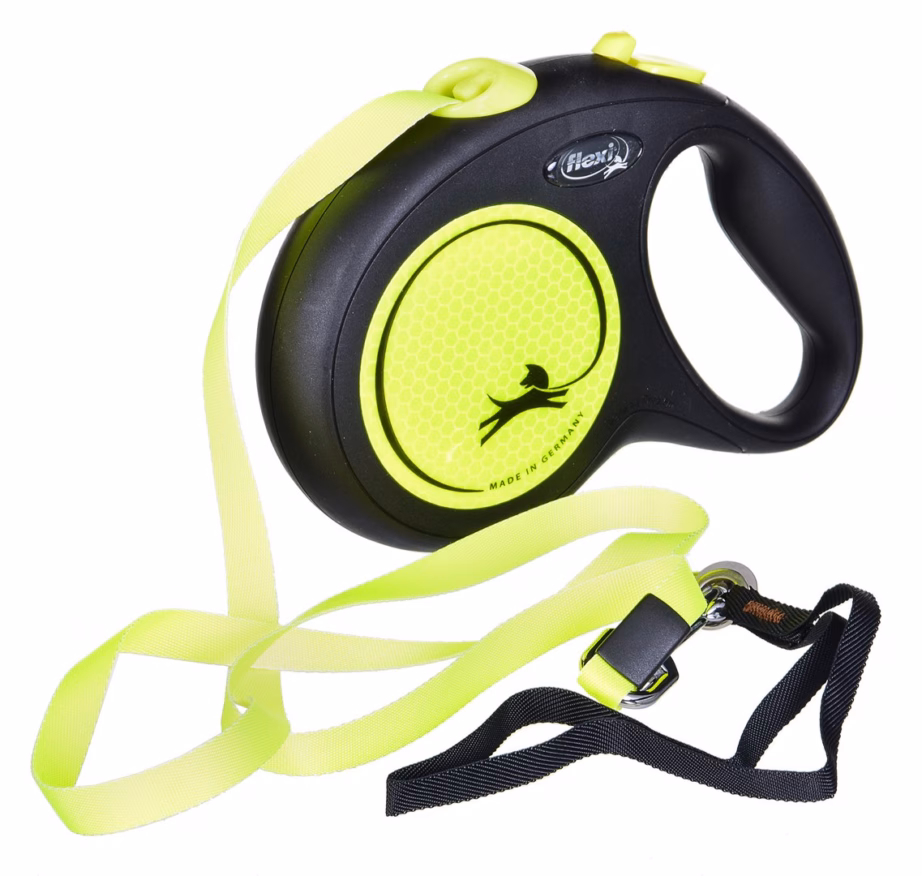 Rullrihm koerale flexi New Neon L, lint 5 m, kuni 50 kg, kollane - 3