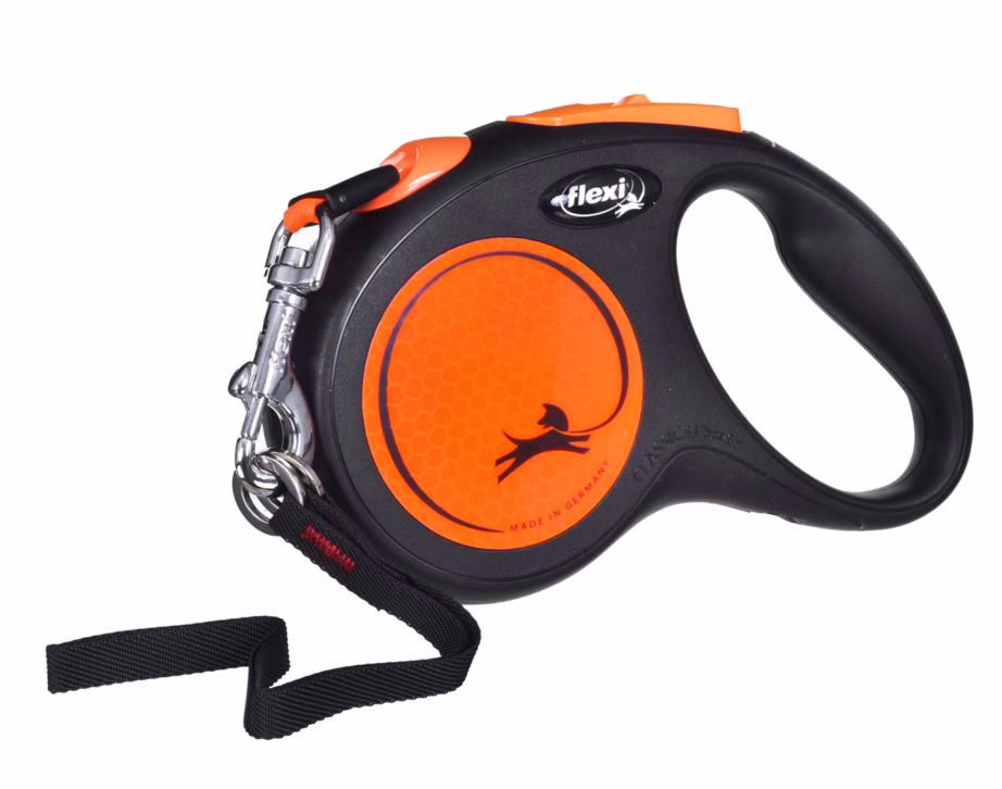 Lindiga automaatrihm koerale flexi New Neon M, 5 m, oranž - 2