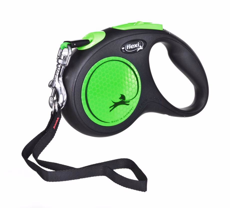 Sissetõmmatav jalutusrihm flexi New Neon M, lint 5 m, kuni 25 kg, roheline - 2