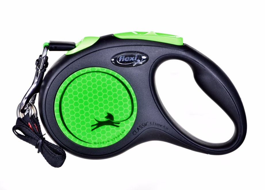 Sissetõmmatav jalutusrihm flexi New Neon M, lint 5 m, kuni 25 kg, roheline - 3