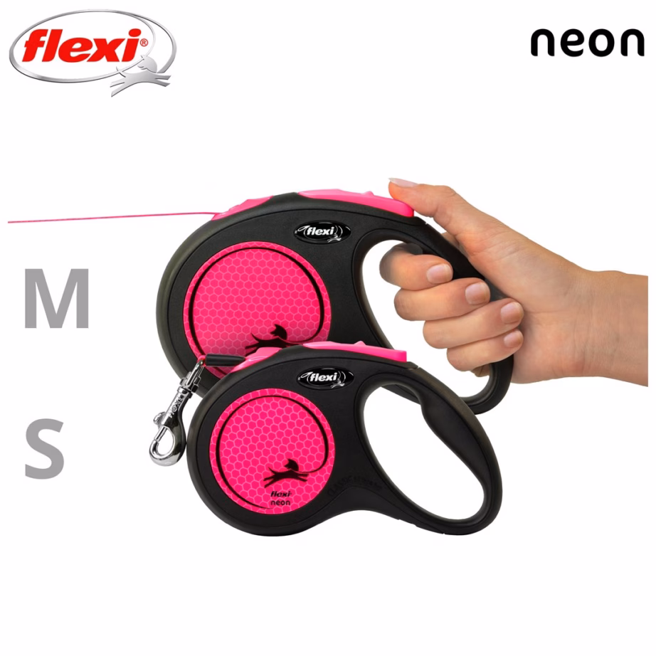 Keritav jalutusrihm koerale flexi New Neon S, lint 5 m, kuni 15 kg - 2