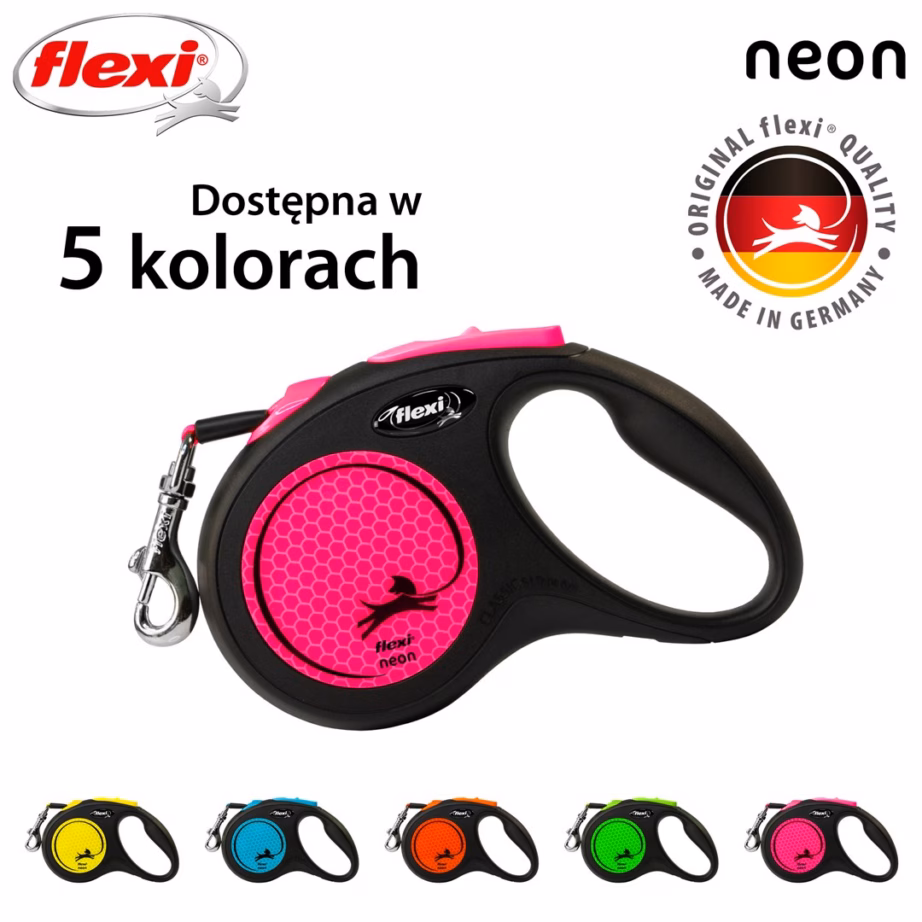 Keritav jalutusrihm koerale flexi New Neon S, lint 5 m, kuni 15 kg - 5