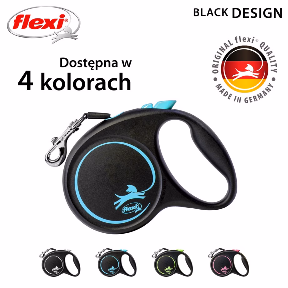 Rullrihm koerale flexi Must Design M, 5 m, maksimaalne koormus 25 kg - 4
