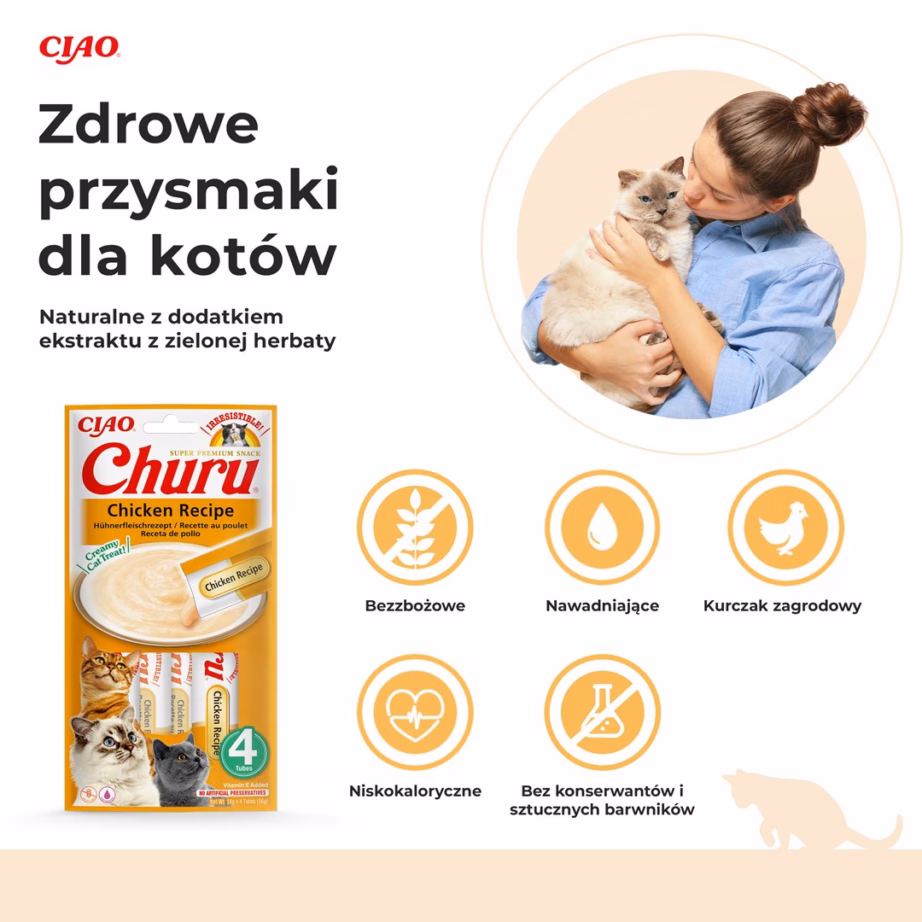 Kassimaius INABA Churu Chicken, pasteet kanaga, 4 × 14 g - 6