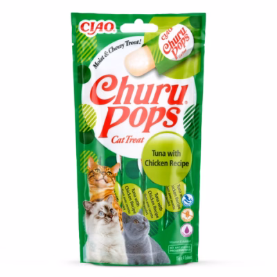 Kassimaius INABA Churu Pops tuunikala ja kana pastaga, 4 × 15 g