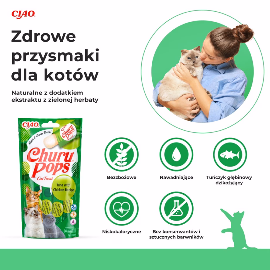 Kassimaius INABA Churu Pops tuunikala ja kana pastaga, 4 × 15 g - 5