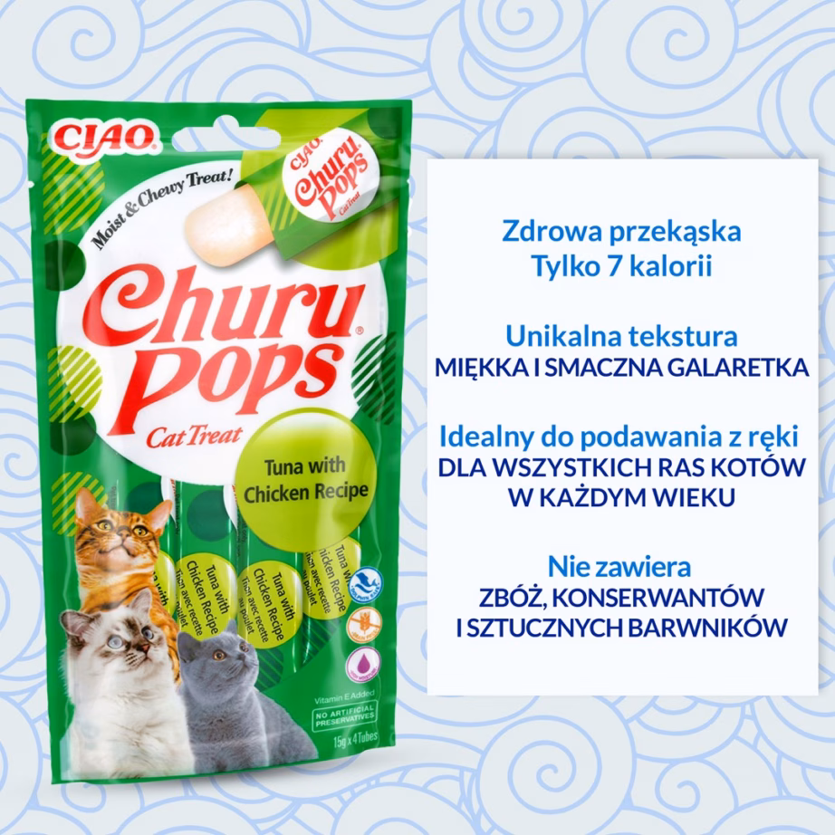 Kassimaius INABA Churu Pops tuunikala ja kana pastaga, 4 × 15 g - 6