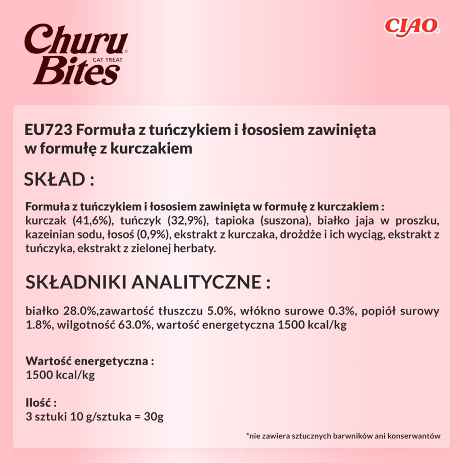 Kassimaius INABA Churu Bites, kana tuuni ja lõhega, 3 × 10 g - 7