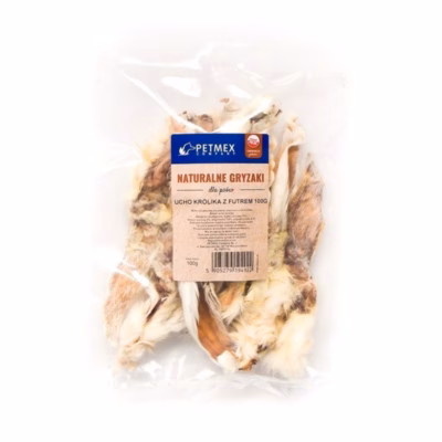 Koera närimismaius PETMEX küüliku kõrv karvaga, 100 g