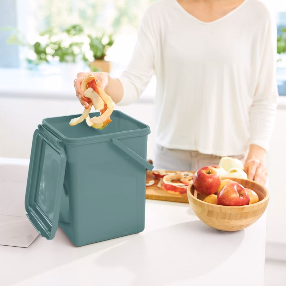 Jäätmesorteerimiskonteiner Rotho, 9 l, roheline, riputusavaga - 3