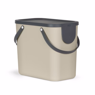 Jäätmesorteerimiskonteiner ROTHO Albula, 25 l, cappuccino