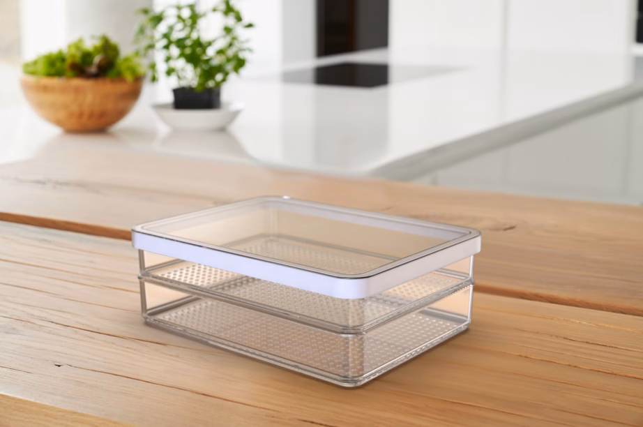 Toidusäilituskarpide komplekt Rotho Rondo Loft, 2 × 0,85 l, valge/läbipaistev - 3