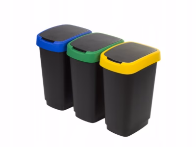 Prügikastide komplekt Rotho Twist, 3 tk, 25 l, tehnopolümeer