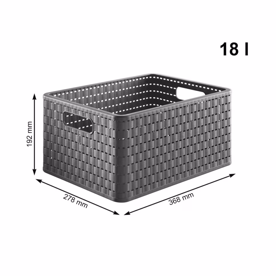 Sahtliboks ratastel Rotho Country, 3 sahtlit, antratsiithall, 71,2 × 32,5 × 37,5 cm - 2