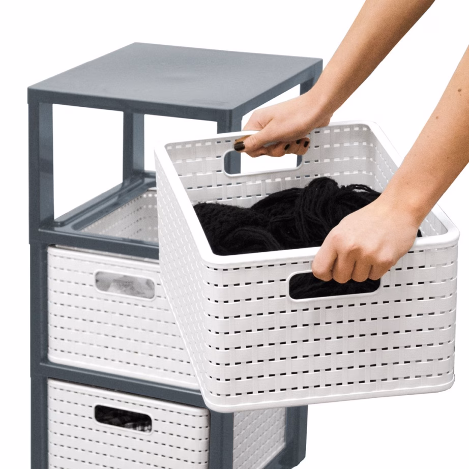 Sahtliboks ratastel Rotho Country, 3 sahtlit, antratsiithall, 71,2 × 32,5 × 37,5 cm - 4