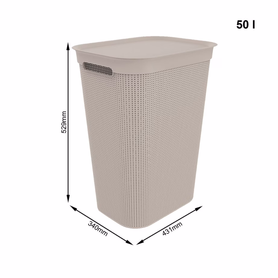 Pesukorv kaanega Rotho Brisen, 50 l, must - 2