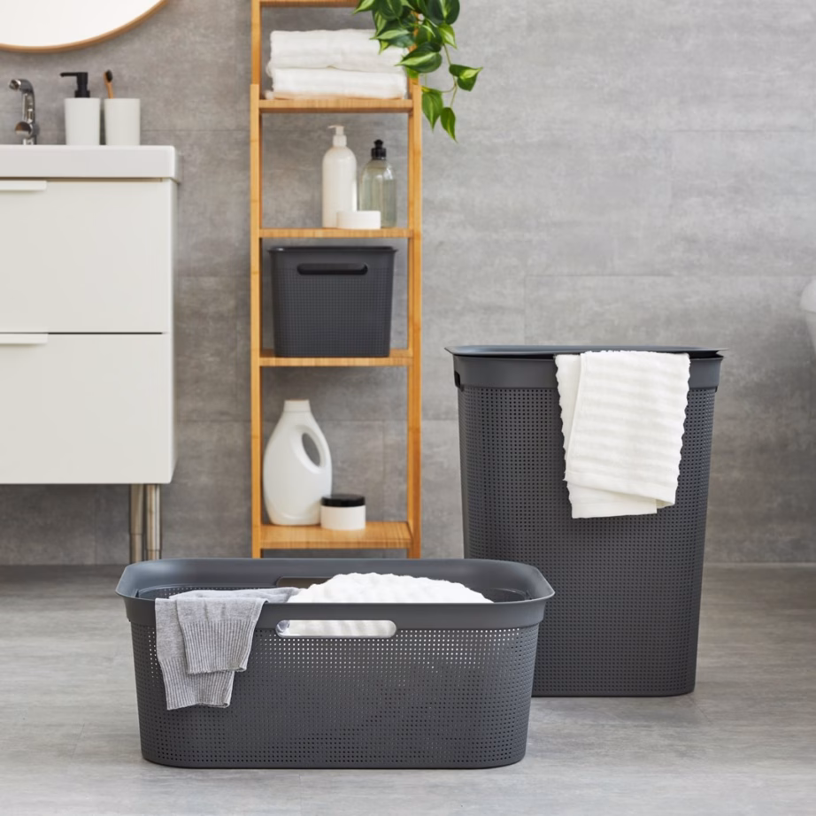 Pesukorv kaanega Rotho Brisen, 50 l, must - 4