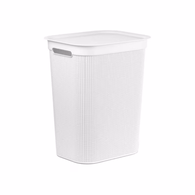 Pesukorv kaanega Rotho Brisen, 50 l, valge, 43,1 × 34 × 52,9 cm