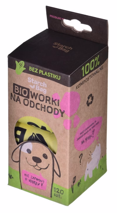 Koerte väljaheitekotid Starch Bag, biolagunevad, roheline