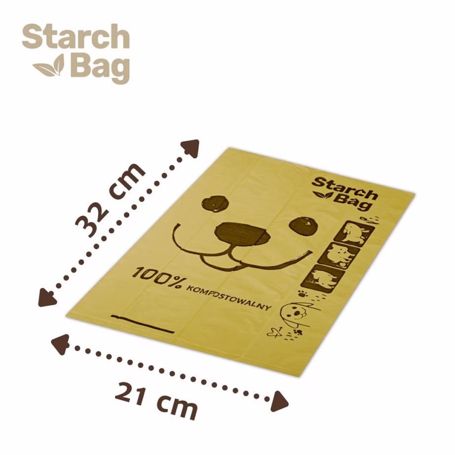 Biolagunevad koera väljaheitekotid Starch Bag, lillad, 320 × 210 mm - 2