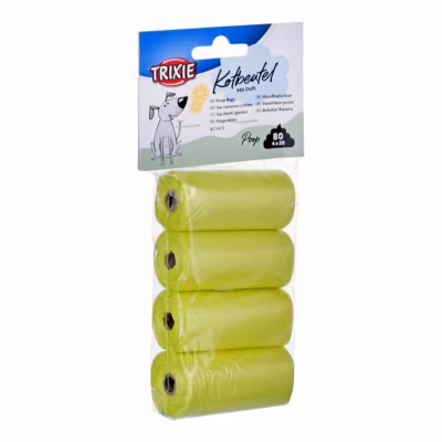Väljaheitekotid TRIXIE Lemon Scent 23473, kollased, 4 rulli × 20 tk