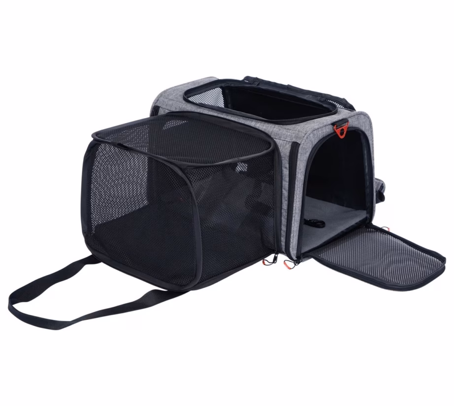Lemmiklooma transpordikott ZOLUX Nomad M, laiendatav, 44 × 28 × 28 cm, must/hall - 8
