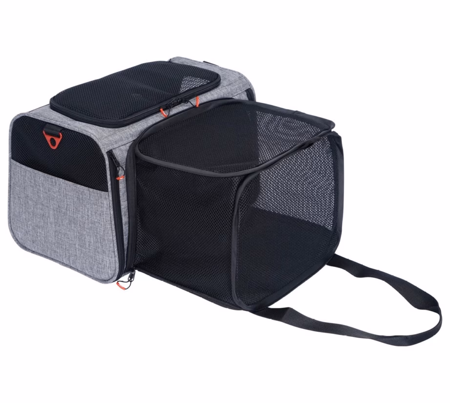 Lemmiklooma transpordikott ZOLUX Nomad M, laiendatav, 44 × 28 × 28 cm, must/hall - 9
