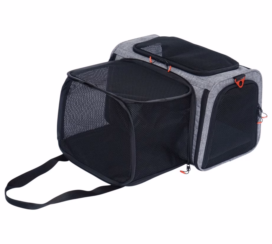 Lemmiklooma transpordikott ZOLUX Nomad M, laiendatav, 44 × 28 × 28 cm, must/hall - 11