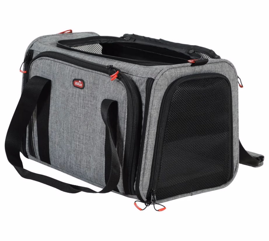 Lemmiklooma transpordikott ZOLUX Nomad M, laiendatav, 44 × 28 × 28 cm, must/hall - 12