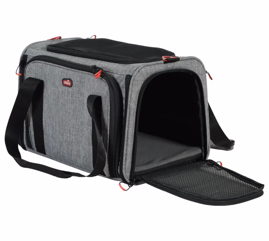 Lemmiklooma transpordikott ZOLUX Nomad M, laiendatav, 44 × 28 × 28 cm, must/hall - 17