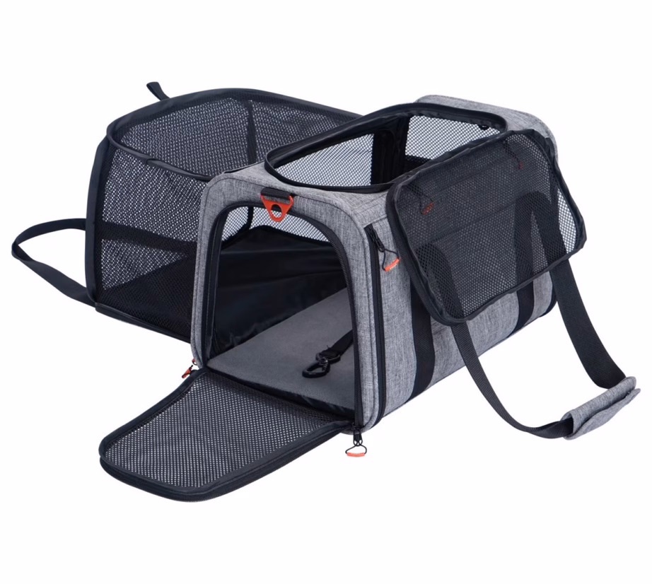Lemmiklooma transpordikott ZOLUX Nomad M, laiendatav, 44 × 28 × 28 cm, must/hall - 22