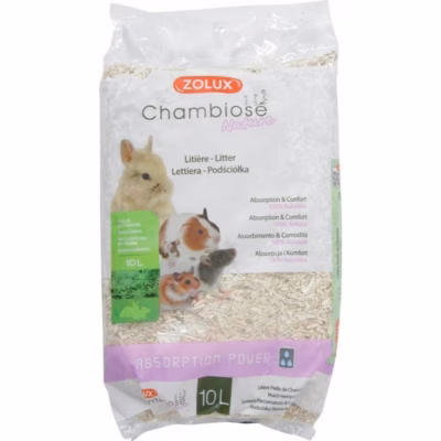 Väikeloomade aluspanu ZOLUX Chambiose Nature, taimsetest kiududest, 10 L