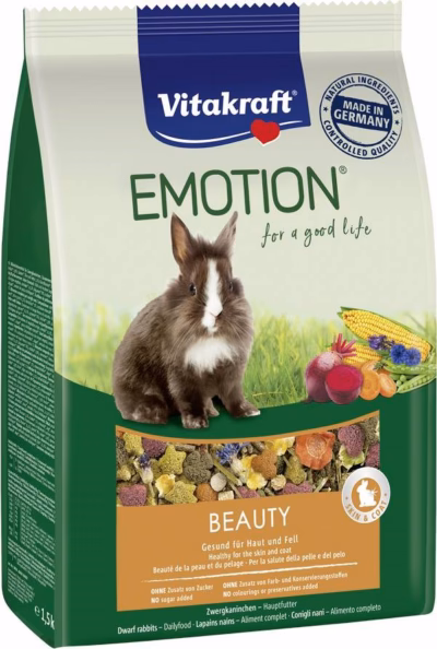 Küüliku kuivtoit Vitakraft Emotion Beauty, köögiviljamaitseline, 600 g