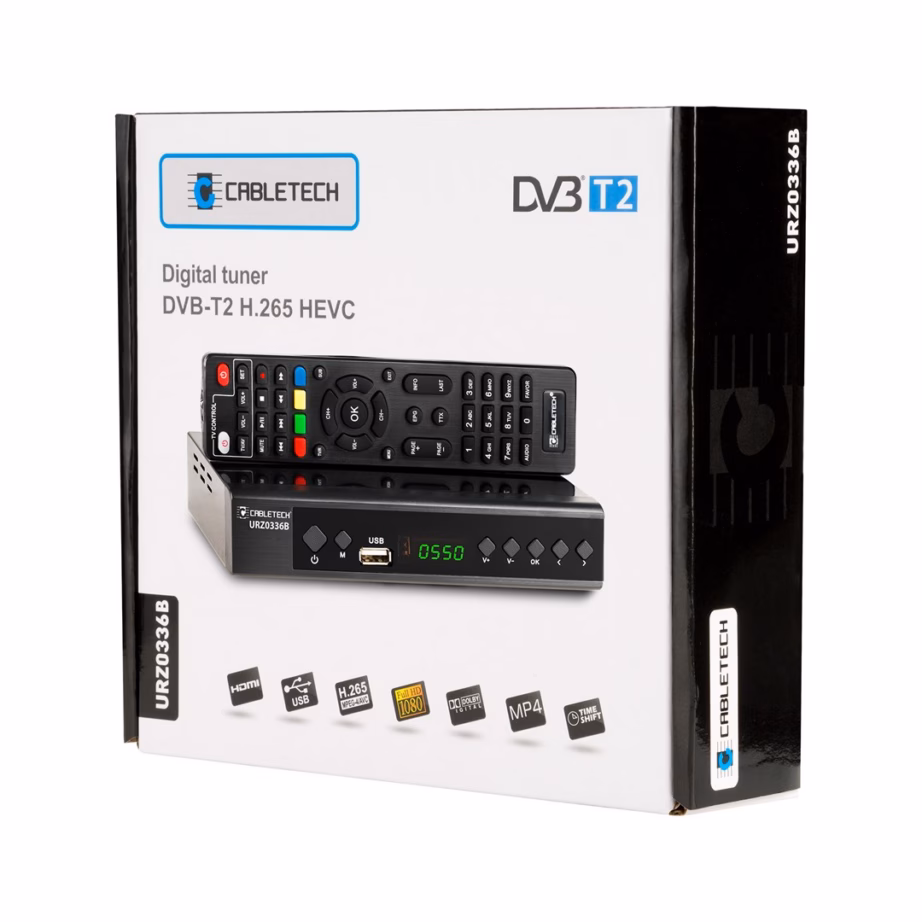 DVB-T2 digiboks Cabletech URZ0336, H.265/HEVC, HDMI, USB-salvestus ja ajanihe - 2