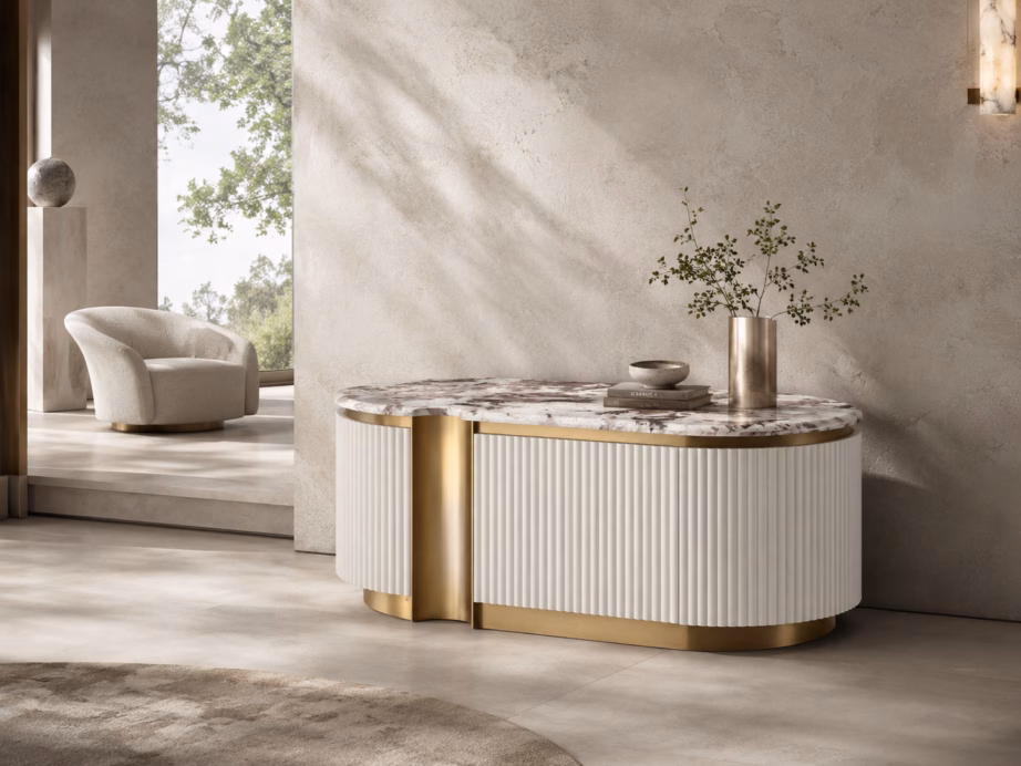 Ekrü diivanilaud kuldse alusega Livin Hill Stilig ST914F-9010, 122 x 60 cm - 11