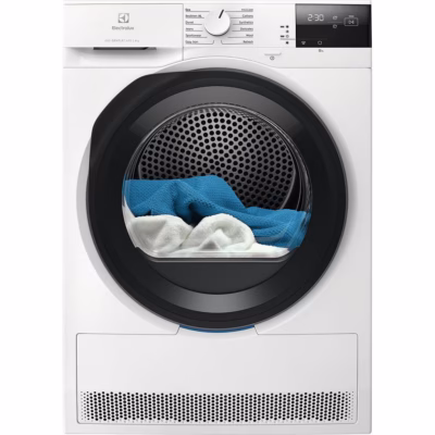 Eraldiseisev kondensaatorkuivati soojuspumbaga Electrolux EW6D28CBE, 8 kg, valge