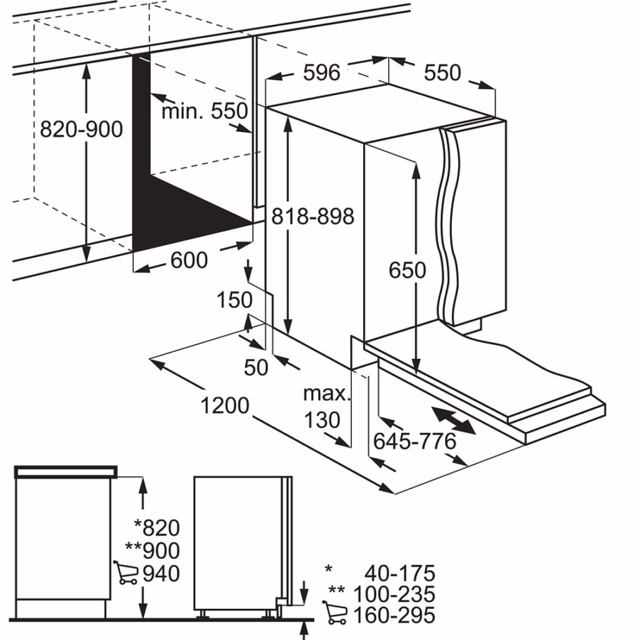 Integreeritav nõudepesumasin AEG GI6200B2SN, 60 cm, energiaklass B - 6