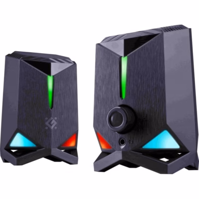 Lauakõlarid Defender Rocket 2.0, 6 W RMS, LED-valgustus, USB-toide, must