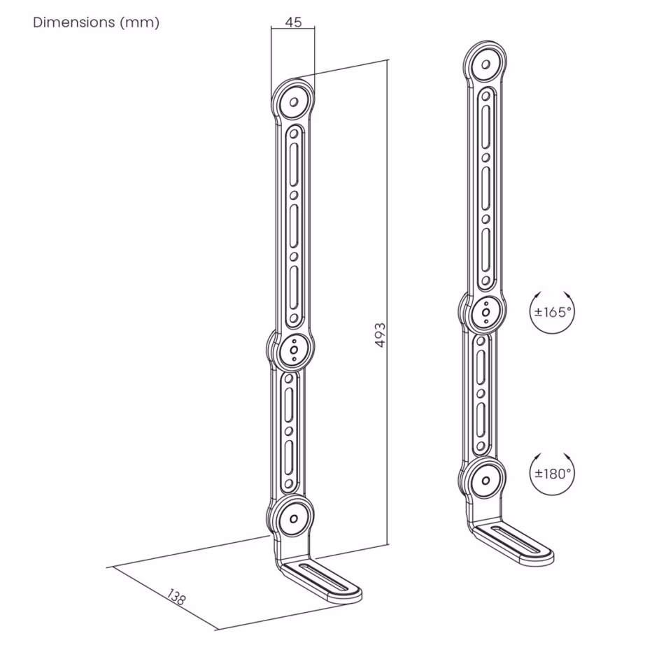 Heliriba VESA-kinnitus Maclean MC-334, kuni 15 kg, max 600 × 400 mm - 3
