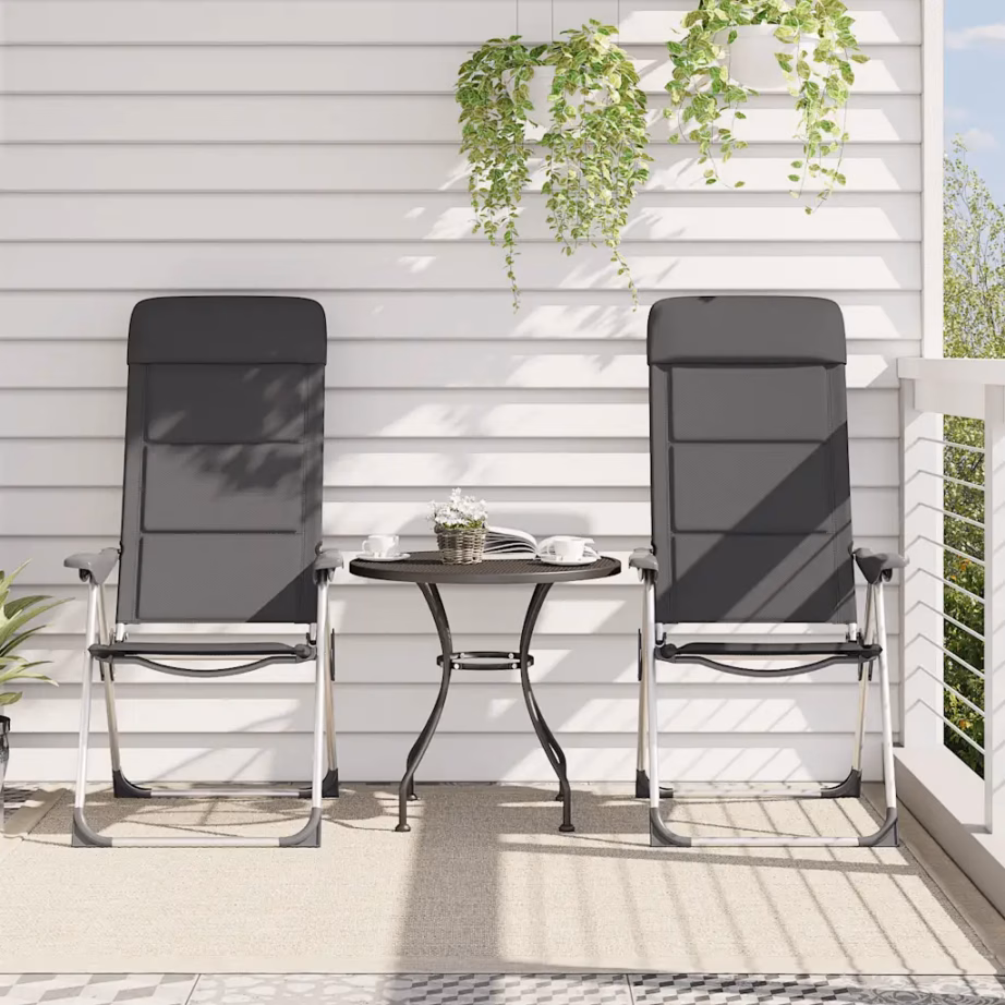 Reguleeritavad kokkupandavad matkatoolid 2 tk, hall, alumiinium, 58 x 69 x 86–111 cm - 3