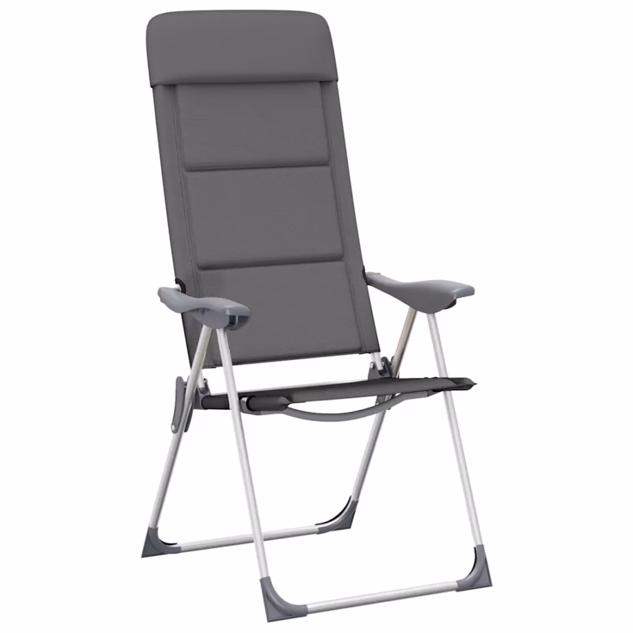 Reguleeritavad kokkupandavad matkatoolid 2 tk, hall, alumiinium, 58 x 69 x 86–111 cm - 4
