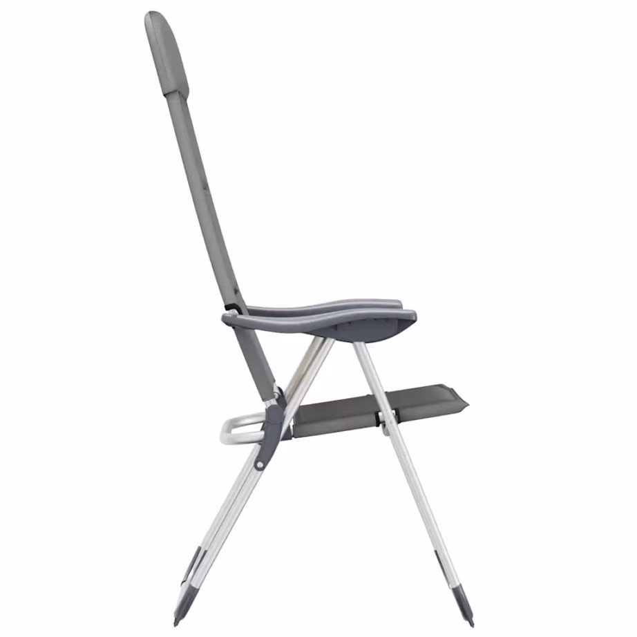 Reguleeritavad kokkupandavad matkatoolid 2 tk, hall, alumiinium, 58 x 69 x 86–111 cm - 6