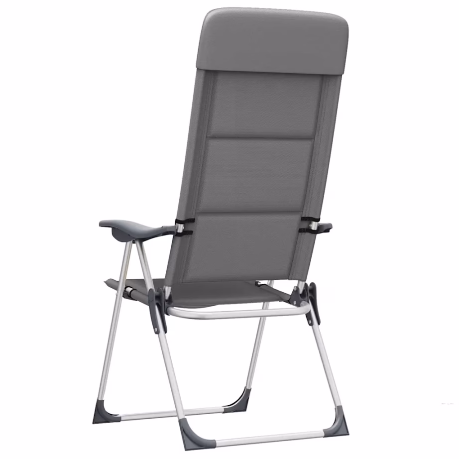 Reguleeritavad kokkupandavad matkatoolid 2 tk, hall, alumiinium, 58 x 69 x 86–111 cm - 7