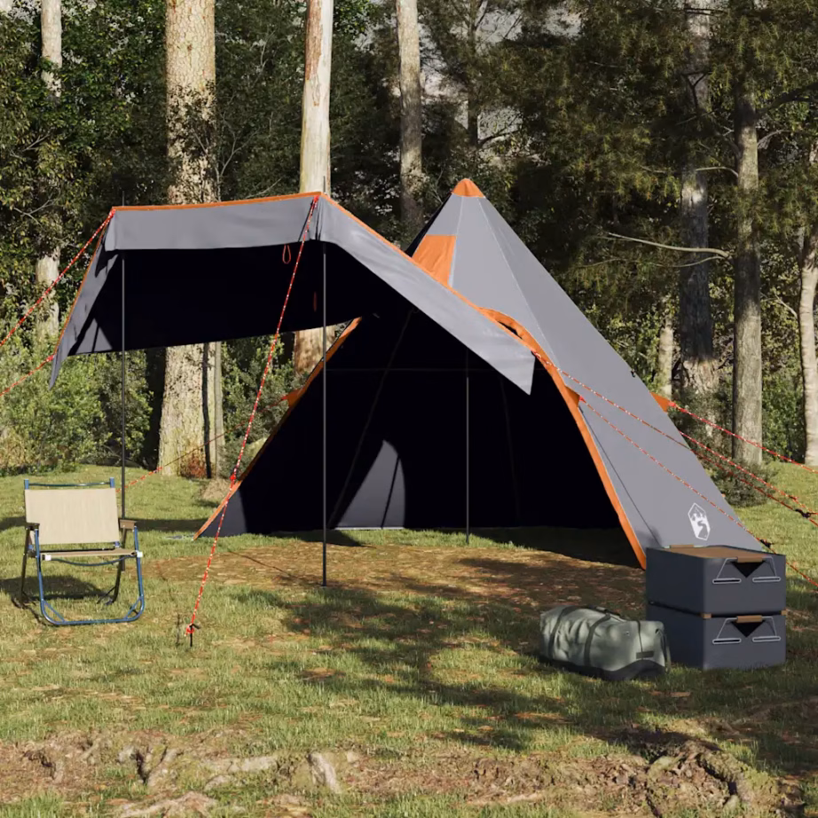 Hall veekindel tipi matkatelk 5 inimesele varikatusega, 366 x 366 x 205 cm - 4