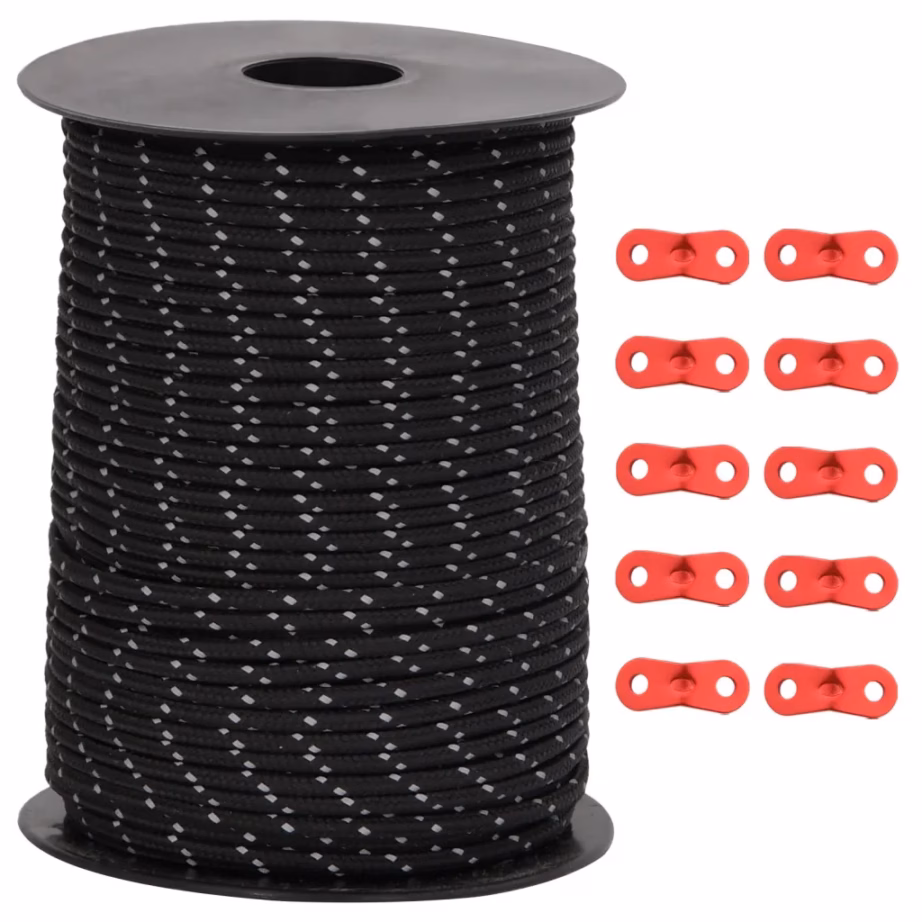Helkuriga telginöör kinnitusaasadega, must, 50 m, 3 mm - 2