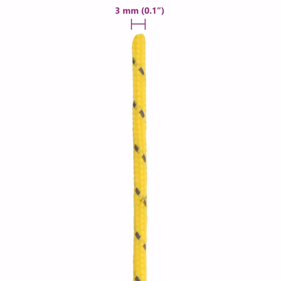 Helkuriga telginöör alumiiniumist kinnitusaasadega, kollane, 50 m, 3 mm - 6